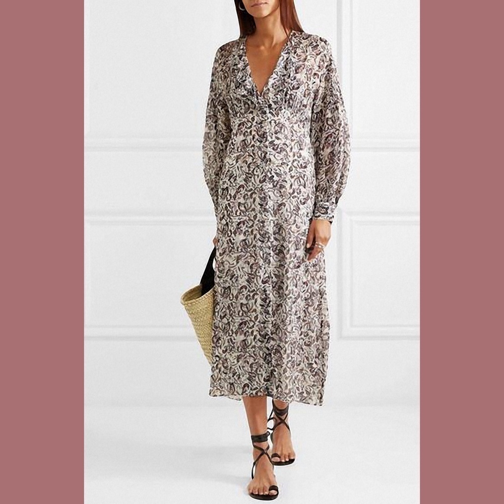 IRO ELEA RAYON WHITE FLORAL DRESS 36 / 4